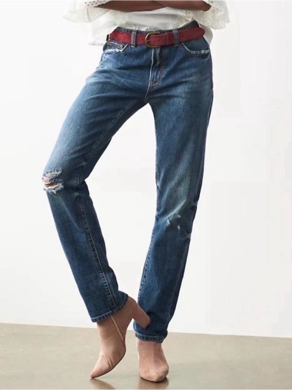 Pilcro and the Letterpress Slim Boyfriend Distressed Jeans Size 27 Anthropologie